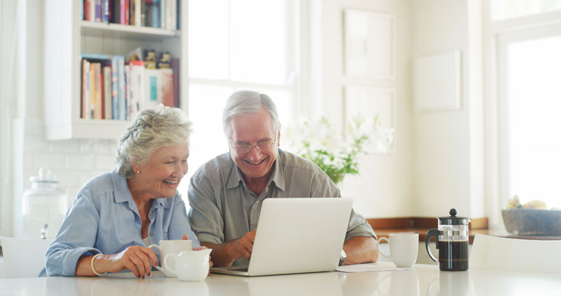 Couple on laptop together